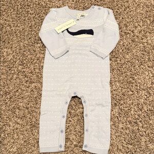 Janie and Jack Light blue Knit Baby Bodysuit